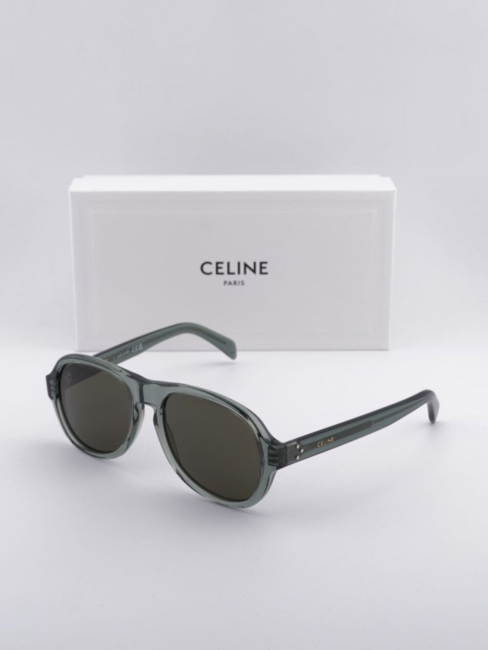 Celine CL40298I 93E Aviator Sunglasses - Green / Brown